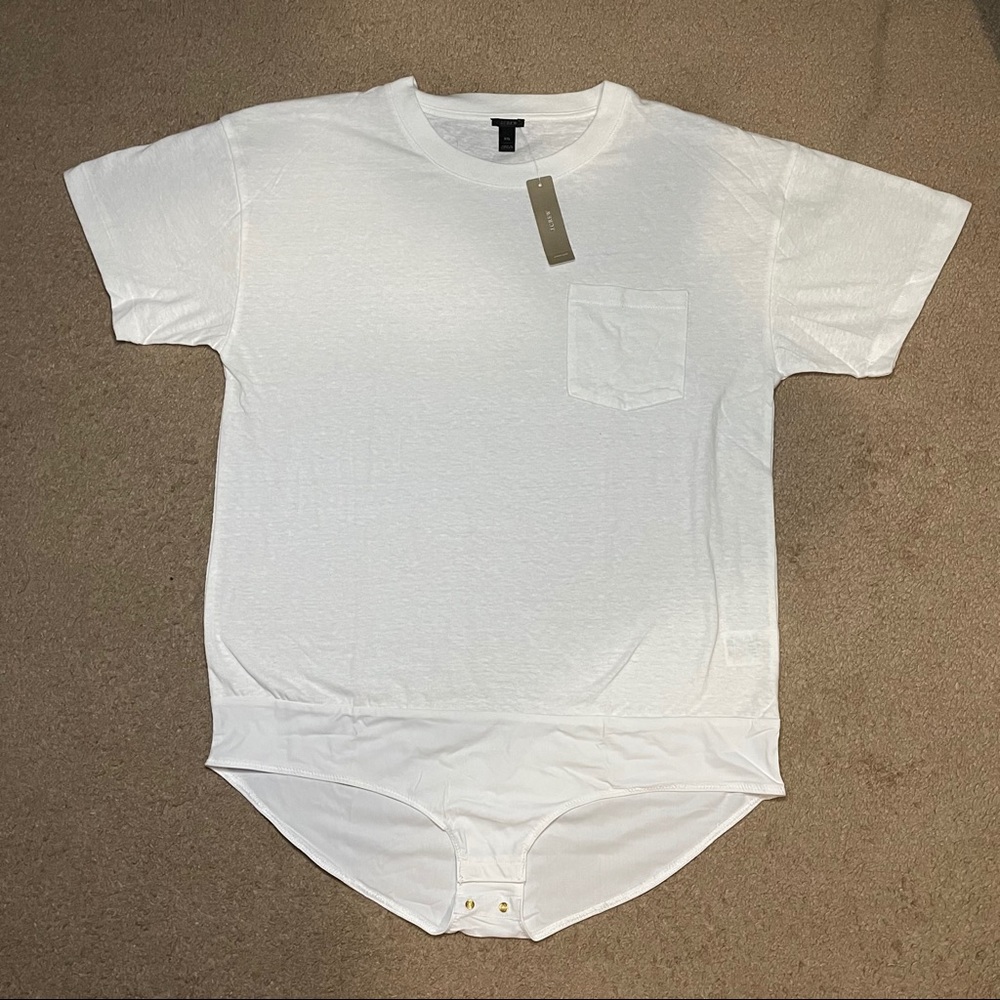 NWT White J. Crew bodysuit T-shirt size XXL